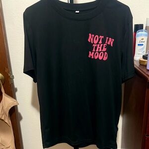 ✨ Not in the Mood – Oversized Black Tee (Size Small) ✨